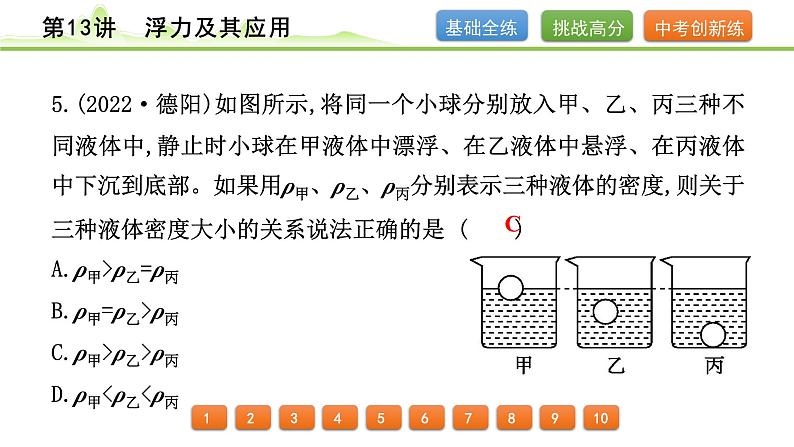 2024年中考物理专题复习课件---第13讲  浮力及其应用第6页