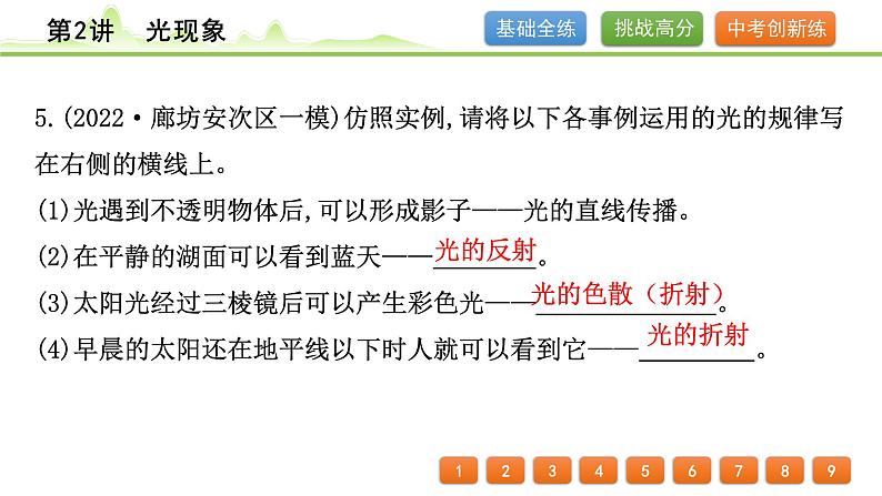 2024年中考物理专题复习课件---第2讲  光现象第6页