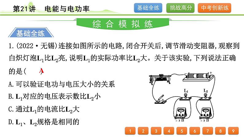 2024年中考物理专题复习课件---第21讲　电能与电功率第2页