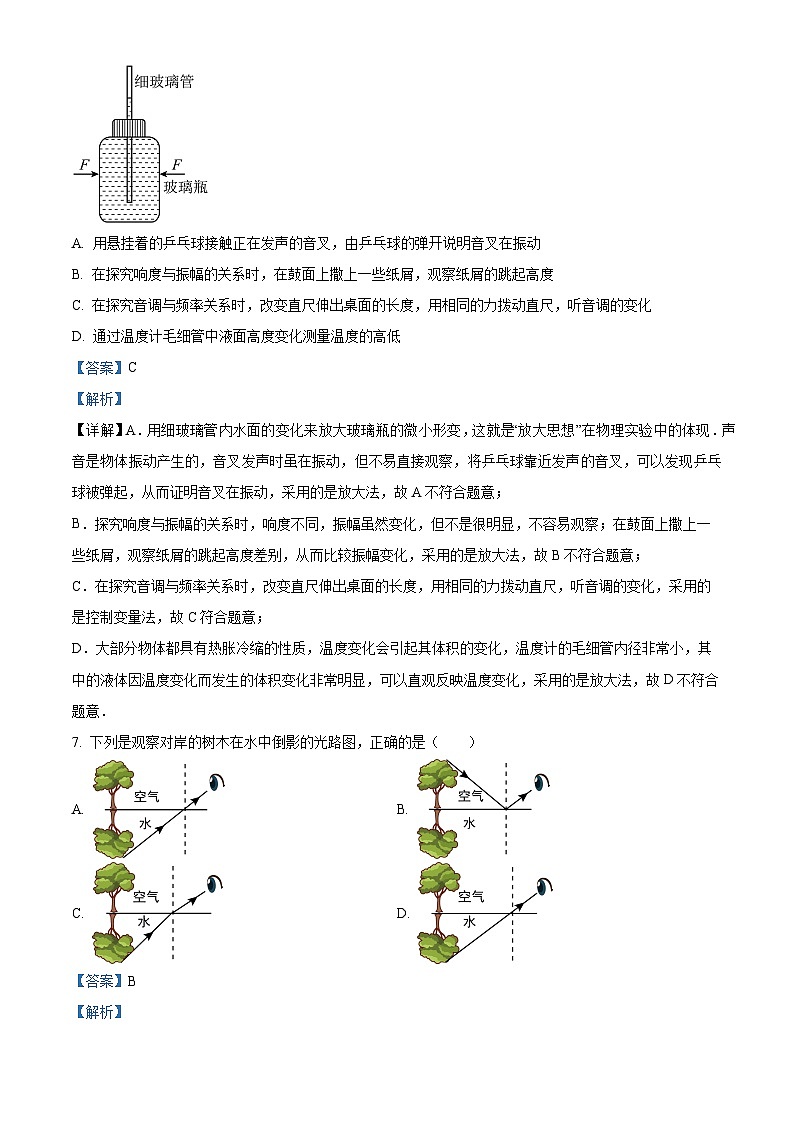 403，湖南省衡阳县井头镇大云中学2023-2024学年八年级下学期开学测试物理试题03