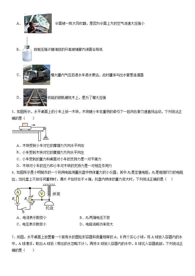 2024年初三中考第一次模拟考试试题：物理（广东省卷）（考试版A4）第2页