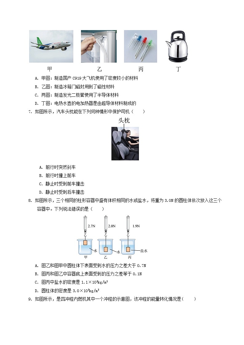 2024年中考物理第一次模拟考试（哈尔滨卷）（考试版A4）第3页