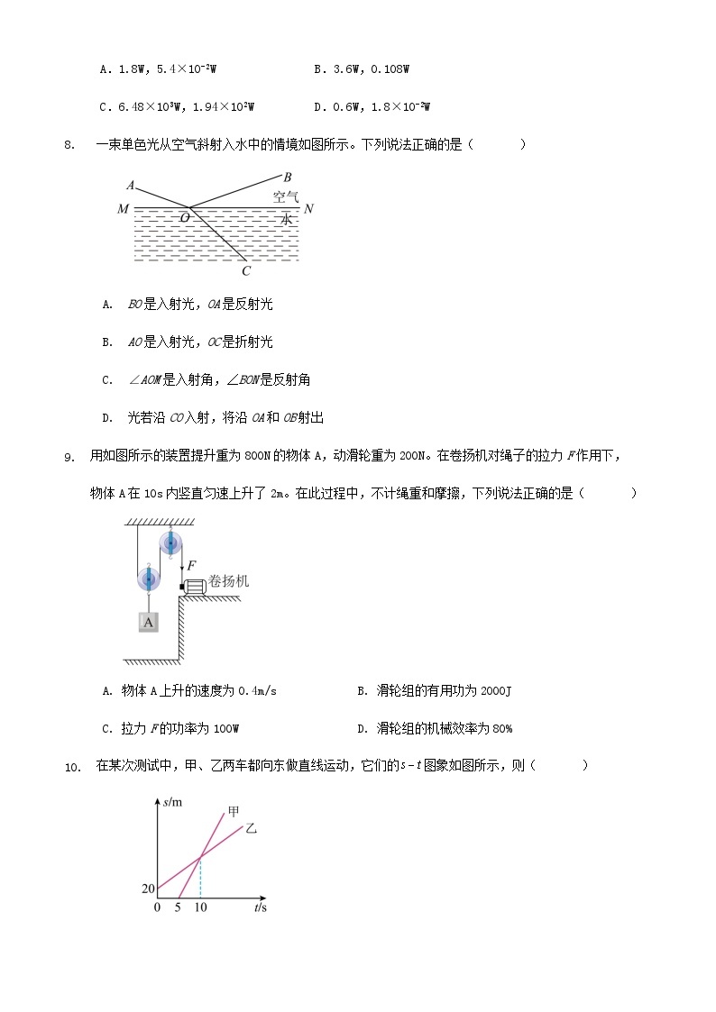14，2024年北京市初中学业水平考试物理模拟练习03