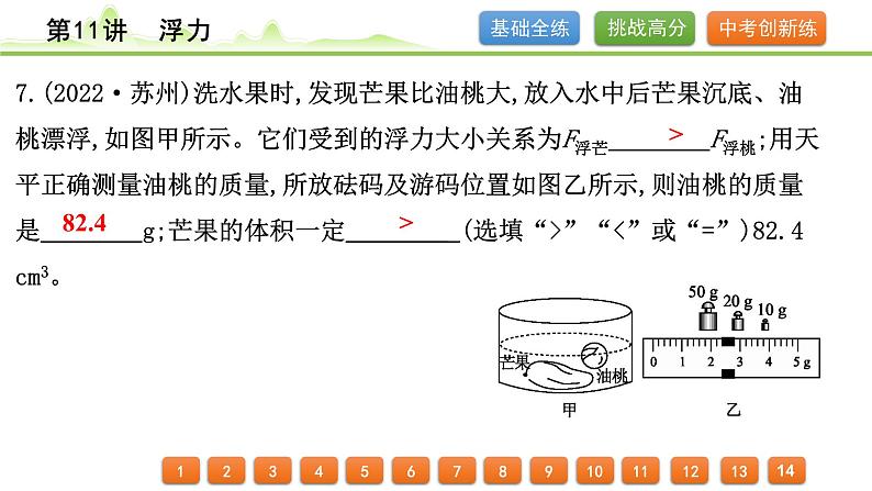 2024年中考物理精练课件---第11讲  浮力第8页