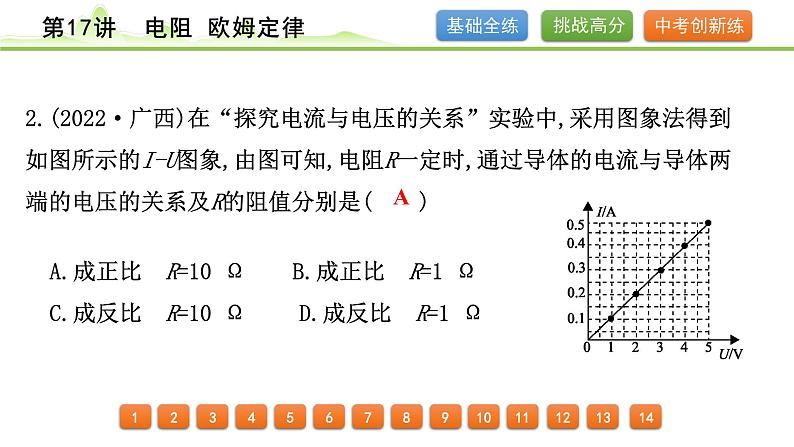 2024年中考物理精练课件---第17讲  电阻 欧姆定律第3页