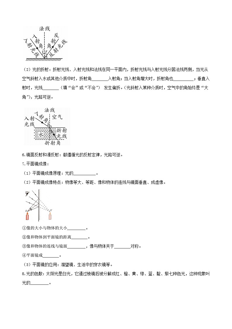 2024年中考物理一轮复习专题讲义  光现象第2页