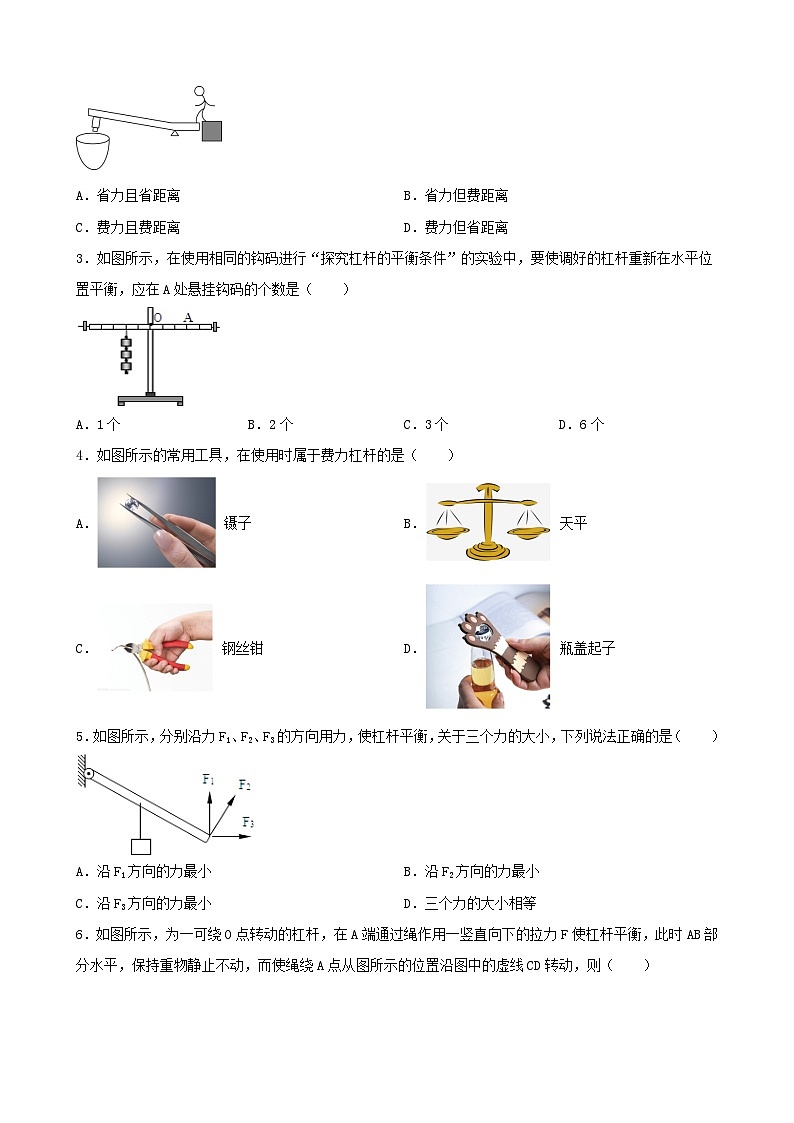 2024年中考物理一轮复习专题讲义  简单机械（杠杆）第3页