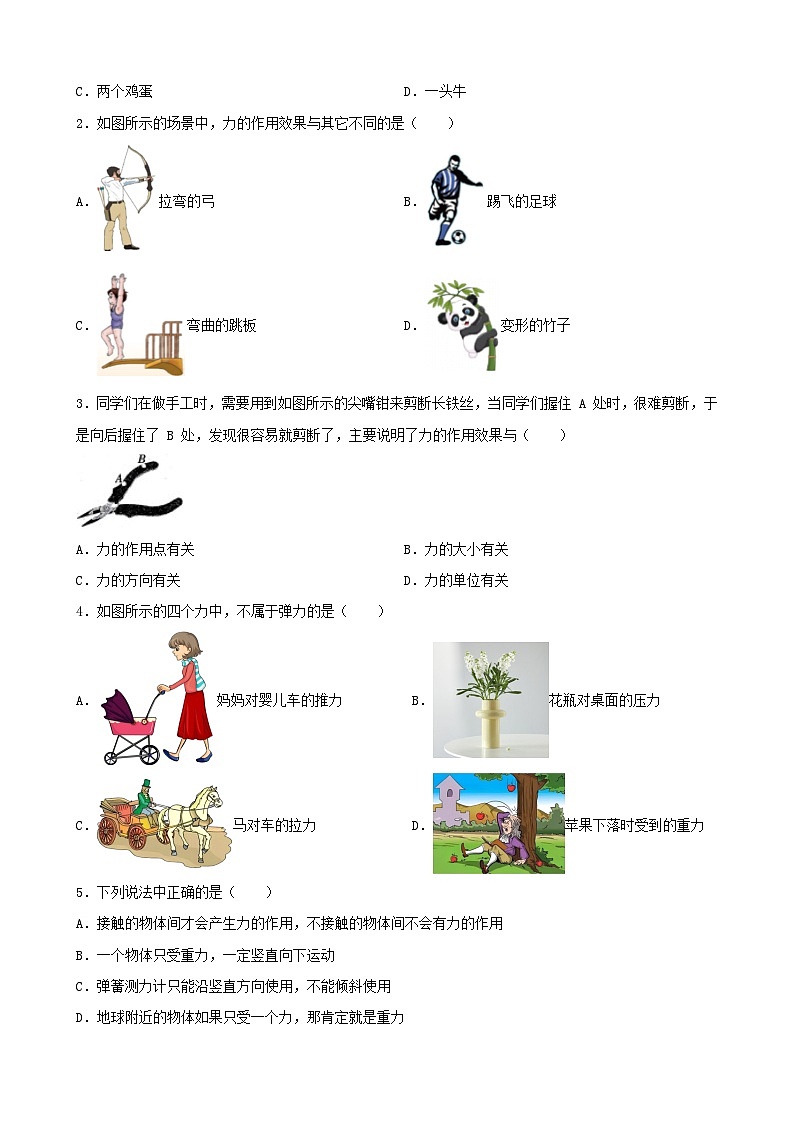 2024年中考物理一轮复习专题讲义  力第3页