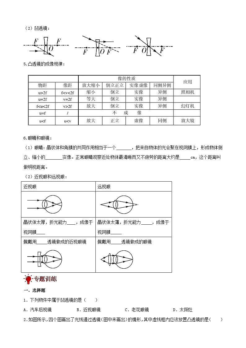 2024年中考物理一轮复习专题讲义  透镜及其应用第2页