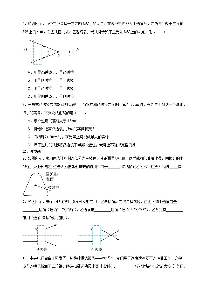专题09 透镜和凸透镜成像规律-八年级物理上学期期中真题分类汇编02