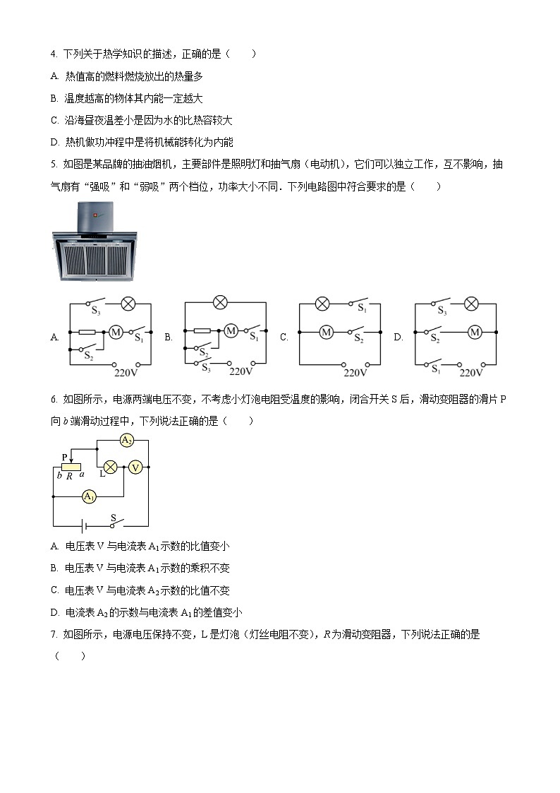 重庆市九龙坡区实验外国语学校2023-2024学年九年级下学期开学考试物理试题（原卷版+解析版）02
