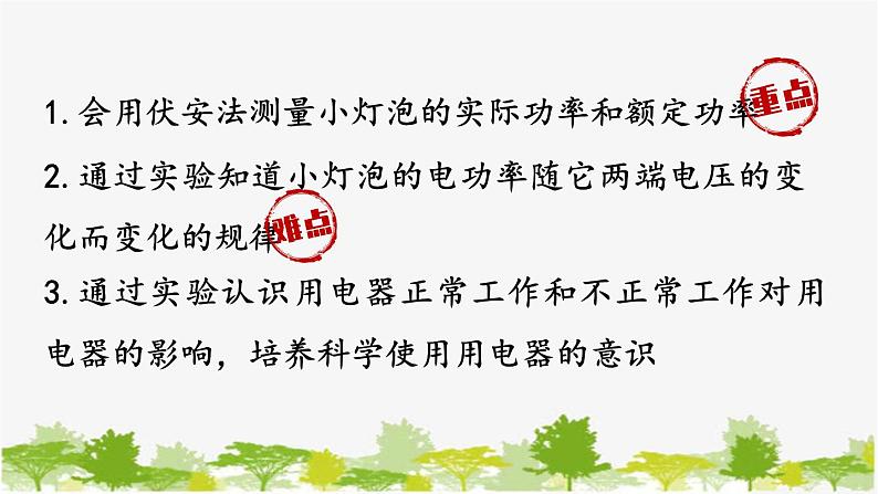 人教版物理九年级下册 第18章第3节测量电灯泡的电功率课件第2页