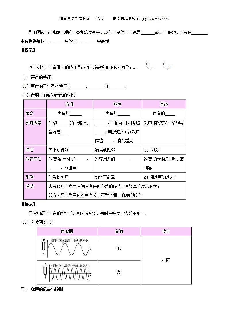 中考物理一轮复习（知识考点分层练习）专题01  声现象（教师版）第2页