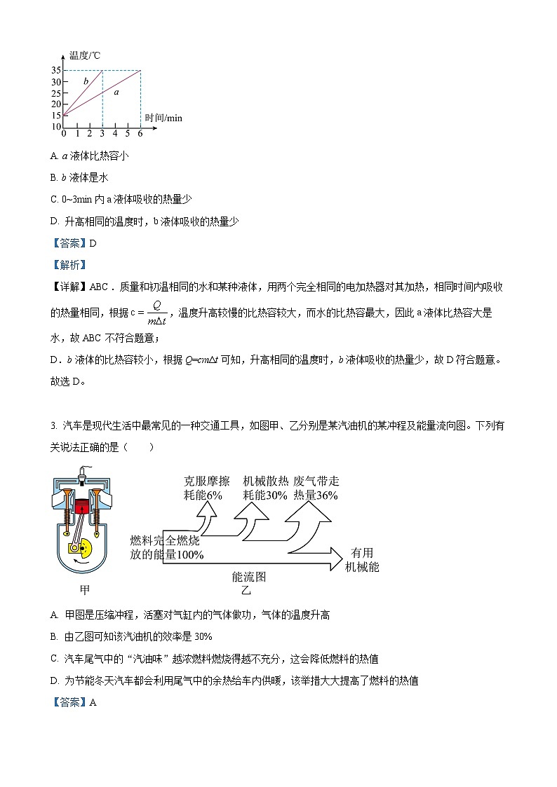 精品解析：湖北省潜江市2023-2024学年九年级上学期期末质量检测物理试题（解析版）第2页