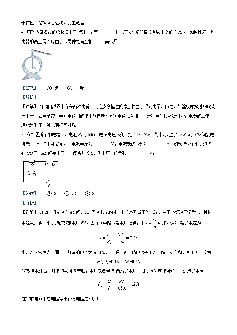 河南省驻马店市汝南县天中山中学2023-2024学年九年级下学期开学物理试题（原卷版+解析版）02
