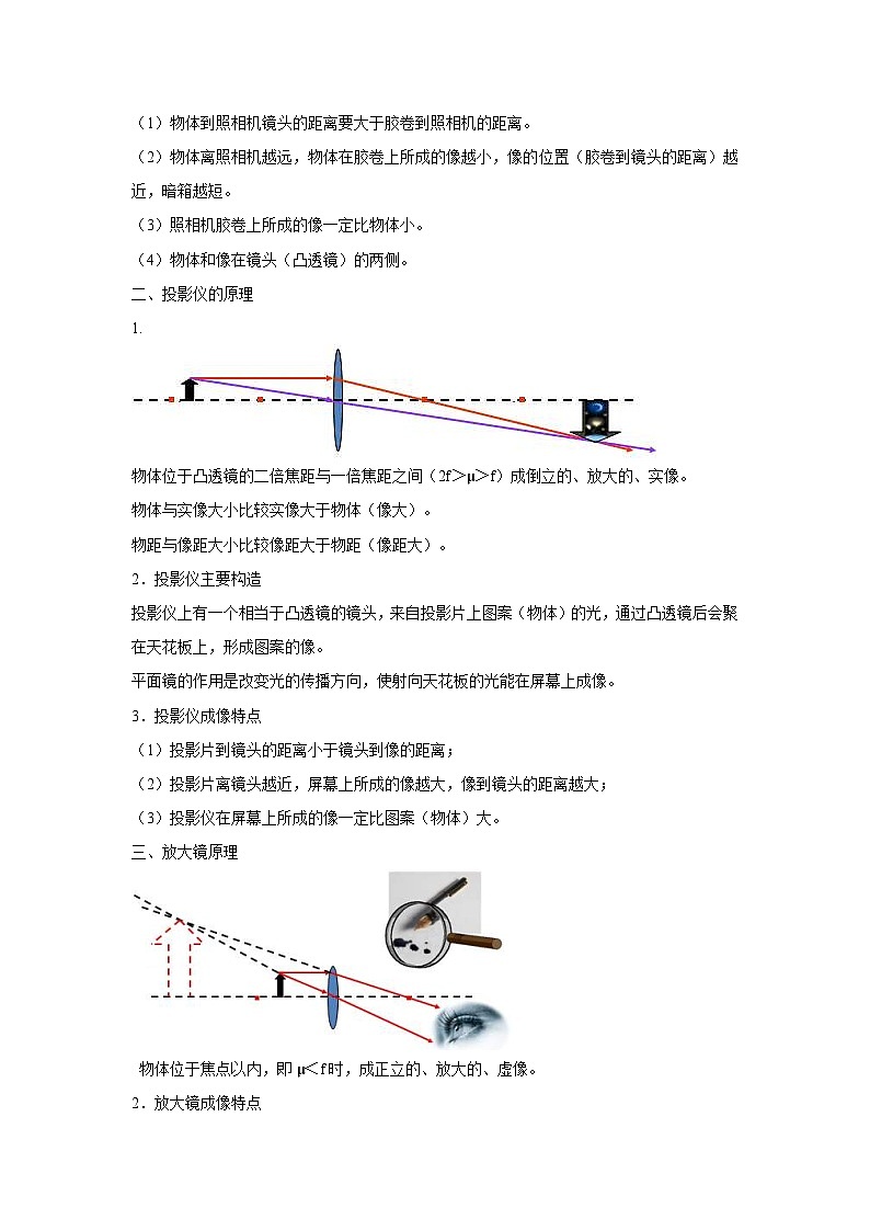 初中物理自主招生讲义练习17生活中的透镜、凸透镜成像规律（教师版）第2页