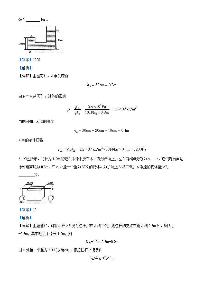 安徽省六安市2023-2024学年九年级下学期开学测评物理试题（原卷版+解析版）03