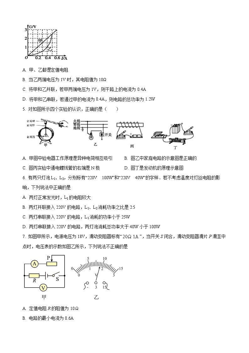 内蒙古巴彦淖尔市杭锦后旗第五中学2022-2023学年九年级下学期入学检测物理试题（原卷版+解析版）02