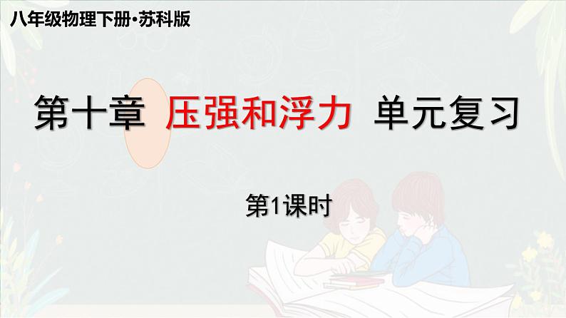 苏科版八年级物理下册第十章《压强和浮力》单元复习PPT课件第1页