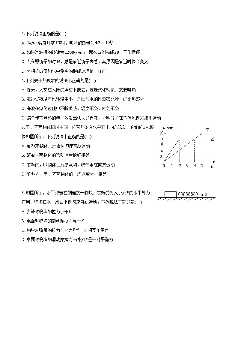 2023-2024学年黑龙江省大庆市肇源县六校九年级（下）开学物理试卷（含解析）02