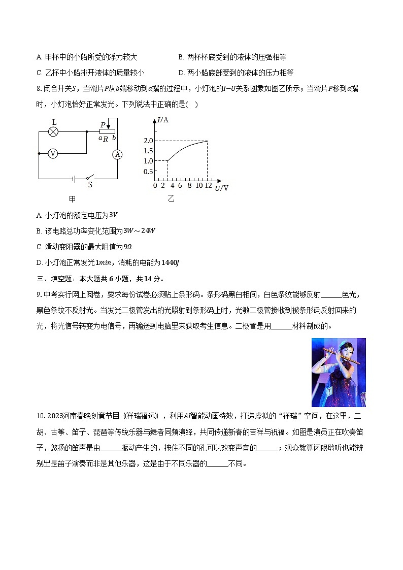 2024年河南省驻马店市泌阳县中考物理一模试卷（含解析）第3页