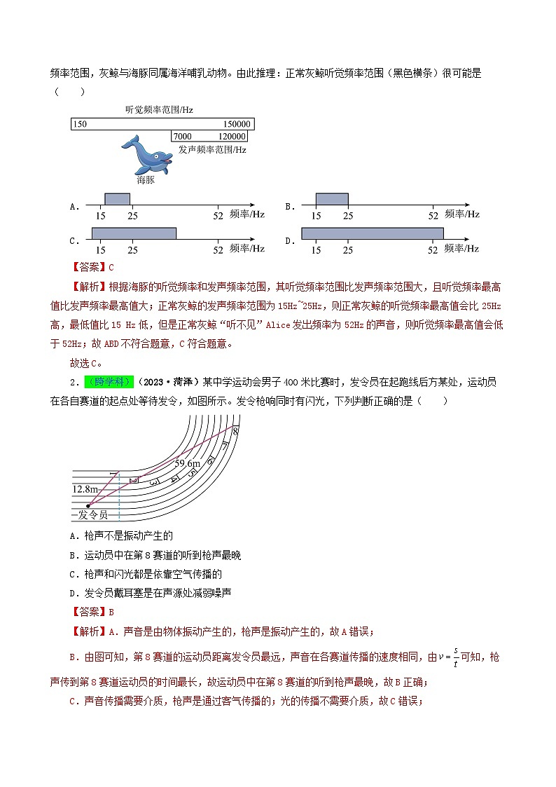专题01 声现象-备战2024年中考物理（全国通用）（教师版）第2页