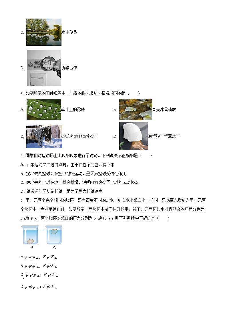 黑龙江省虎林市实验中校2023-2024学年九年级下学期开学模拟考试物理试题（原卷版+解析版）02