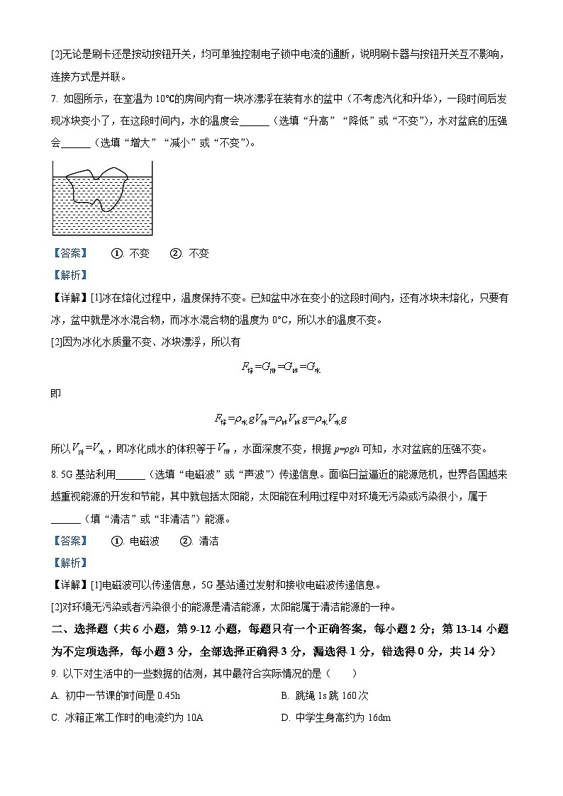 2024年江西省南昌市二十八中教育集团联盟中考一模物理试题（原卷版+解析版）03