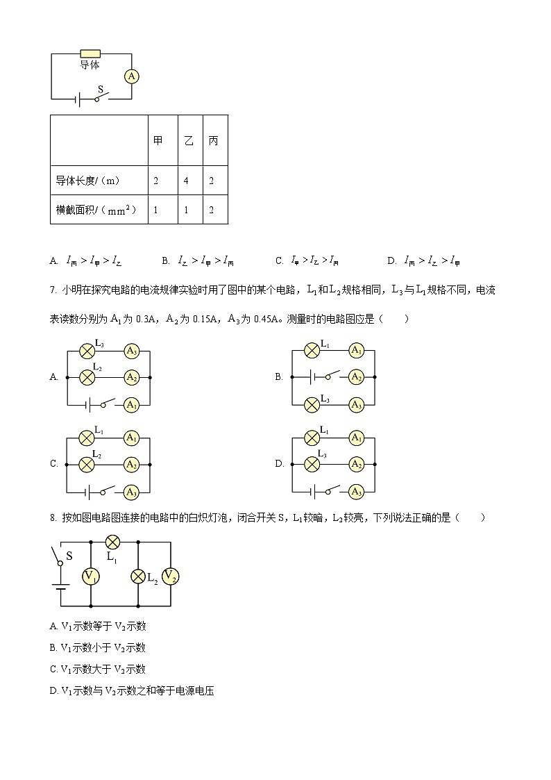 广州市白云区2022-2023学年九年级下学期开学学业质量诊断调研物理试题（原卷版+解析版）03