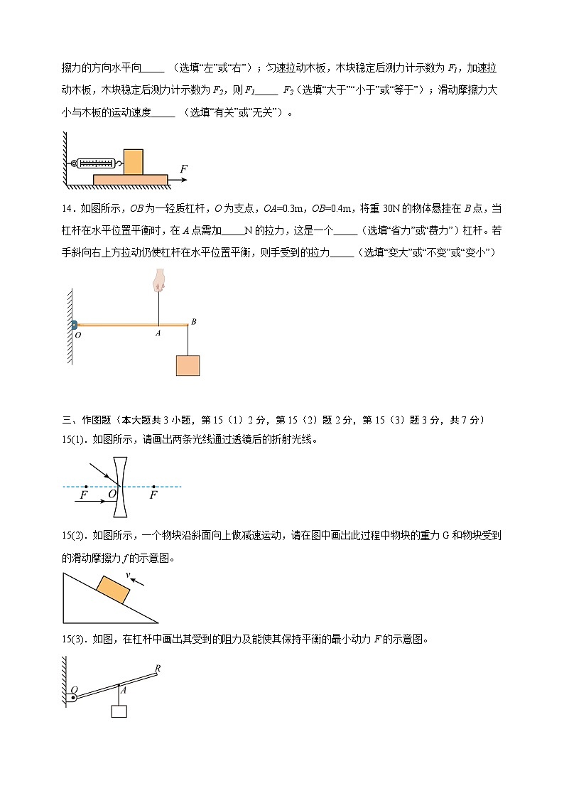 广东省茂名市高州市第一中学2023-2024学年八年级下学期3月月考物理试题03
