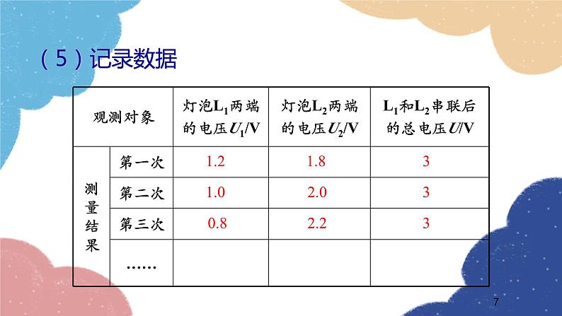 沪科版物理九年级全一册 第十四章第五节第二课时 串、并联电路的电压规律课件07