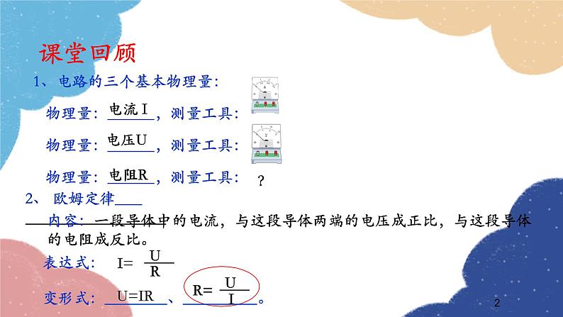 沪科版物理九年级全一册 第十五章第三节 “伏安法”测电阻课件第2页
