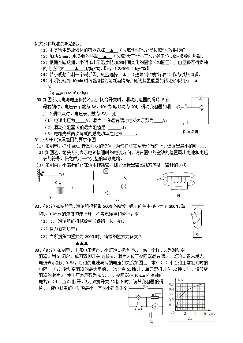 江苏省南通市海安市海安市十三校联考2023-2024学年九年级下学期3月月考物理试题第3页