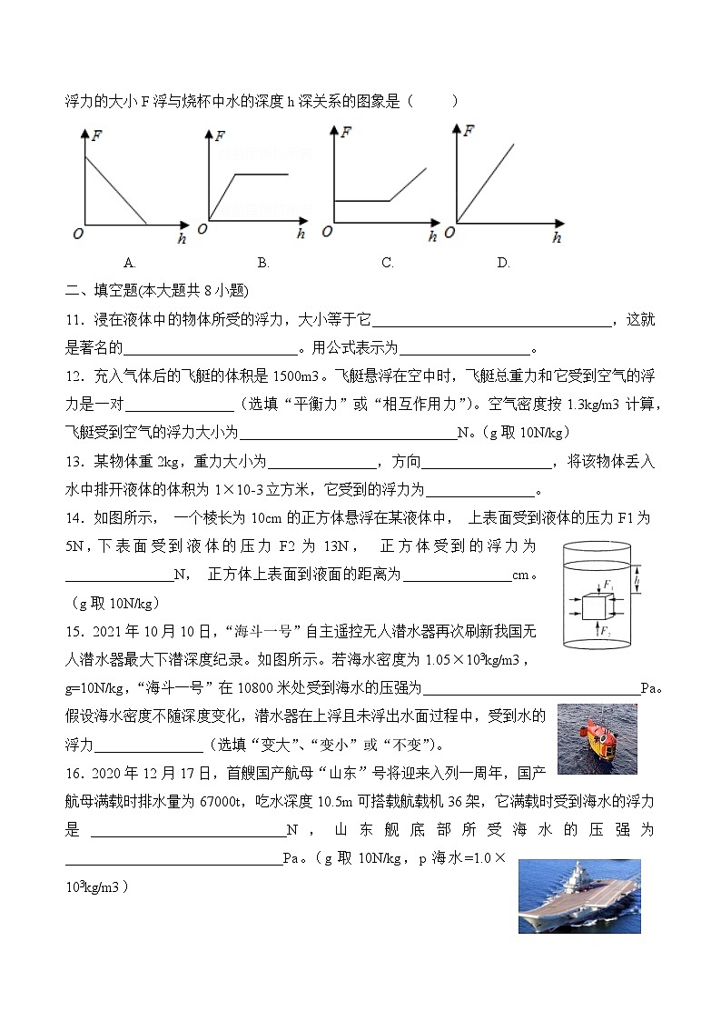 第十章  浮力    第二节  阿基米德原理（同步练习）人教版八年级物理下册03