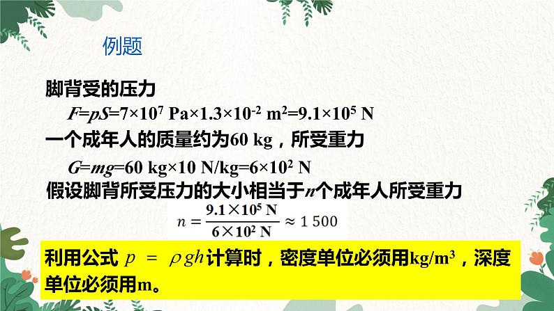 沪科版物理八年级全一册 8.2.2液体压强的计算及应用课件第6页