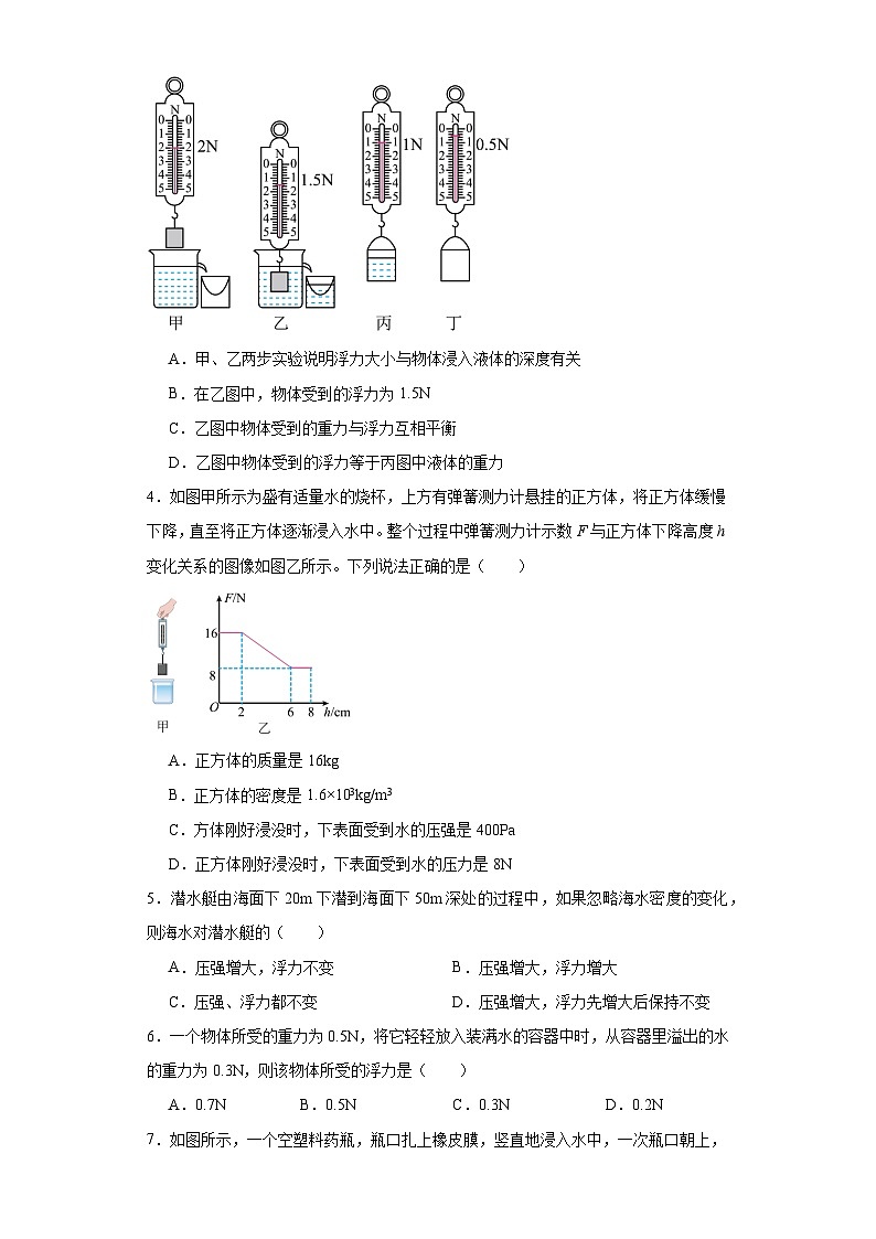 10.2阿基米德原理同步练习 人教版物理八年级下册第2页