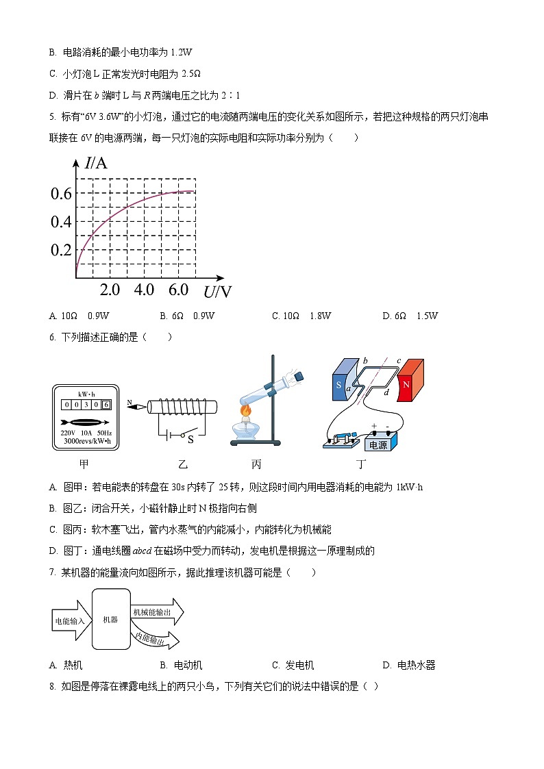 精品解析：黑龙江省大庆市肇源县西部四校2023-2024学年九年级下学期开学物理试题（原卷版）第2页
