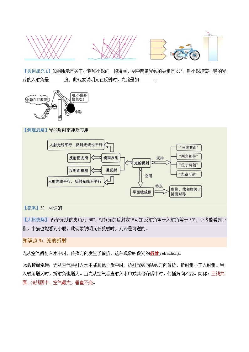 第4.1讲  光的直线传播、光的反射和光的折射--2024年中考物理一轮复习讲义03