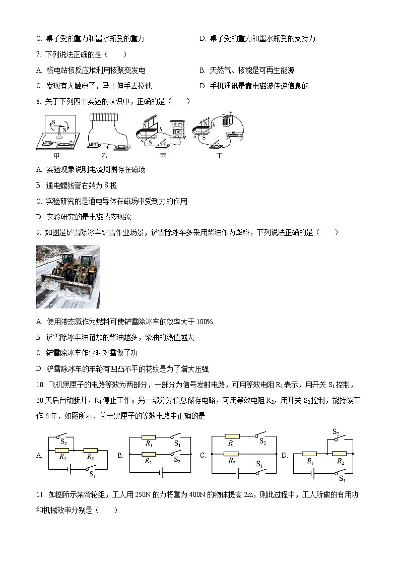 2024年湖南省岳阳市第十八中学中考模拟物理试题（原卷版+解析版）02