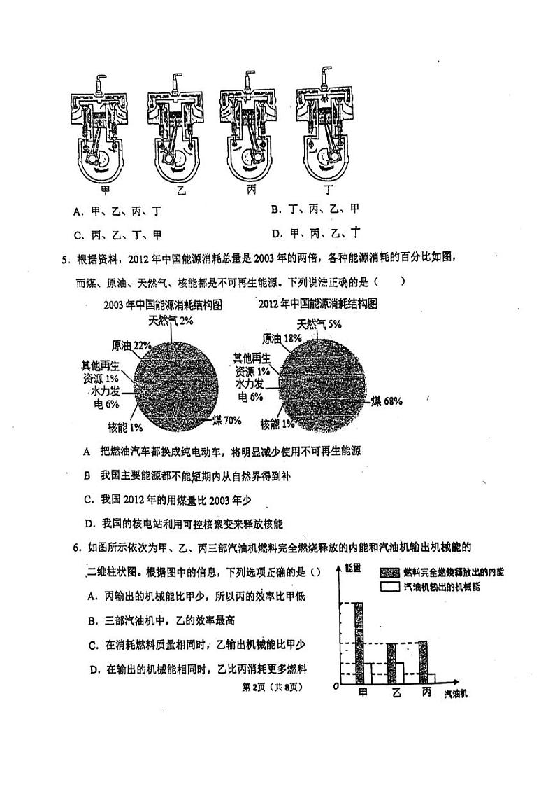 骏景中学2023学年下学期九年级3月月考物理卷02