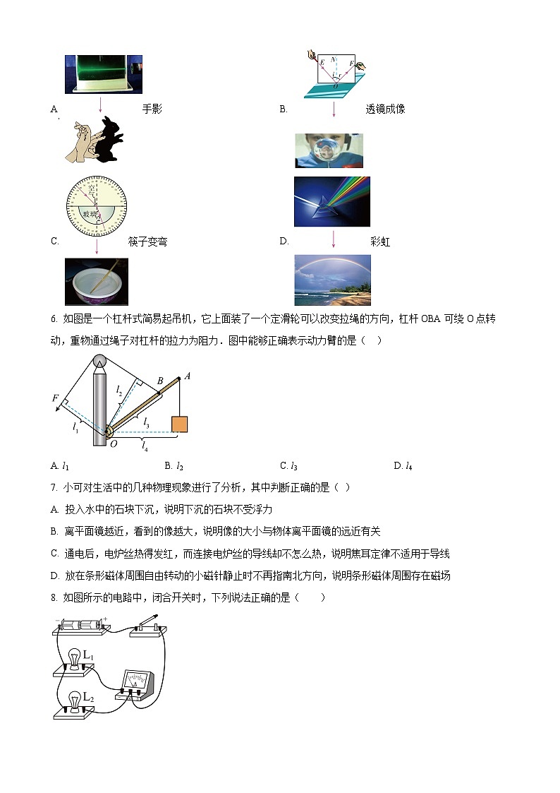 精品解析：山东省济宁市嘉祥县第三中学2023-2024学年九年级下学期开学测试物理试题（原卷版）第2页