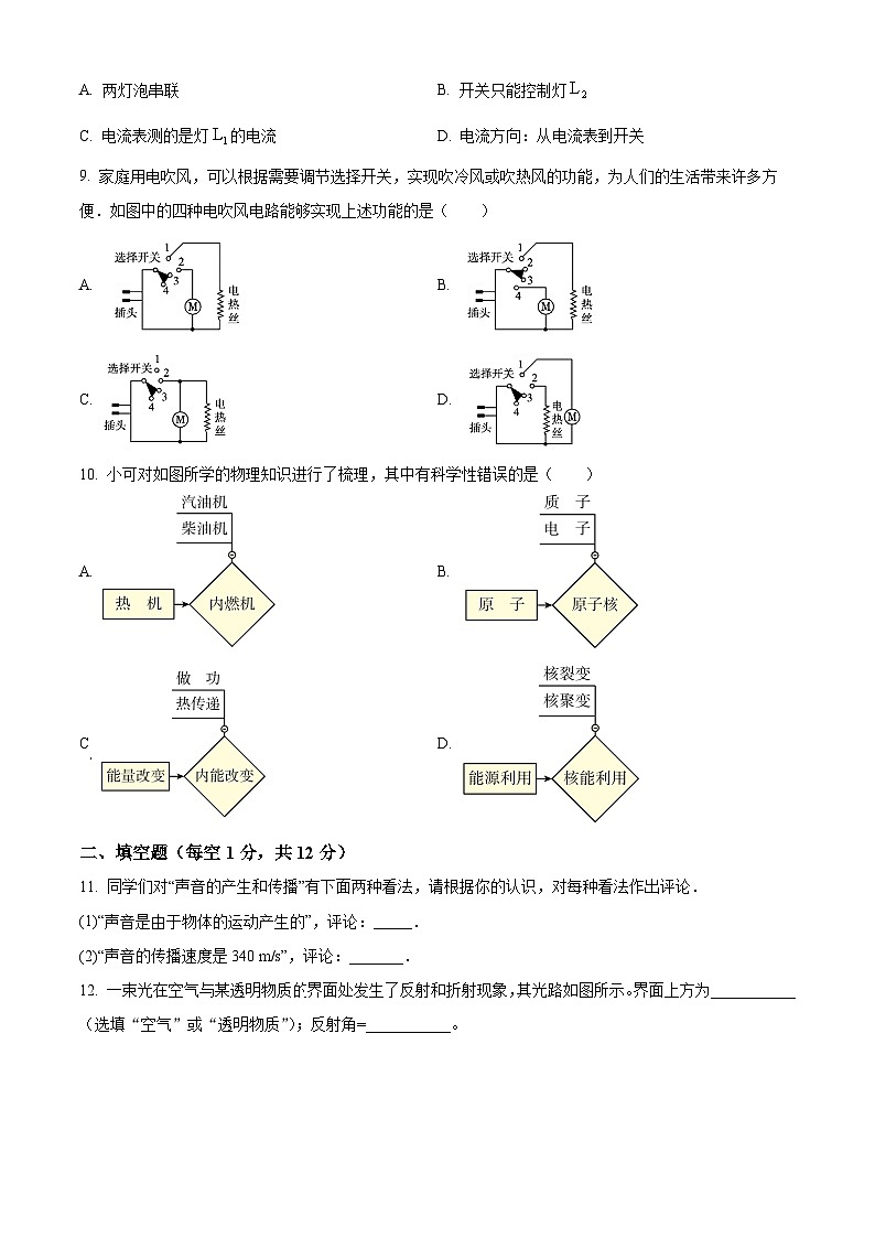 精品解析：山东省济宁市嘉祥县第三中学2023-2024学年九年级下学期开学测试物理试题（原卷版）第3页
