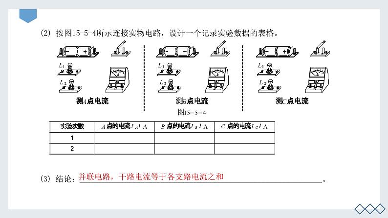 第十五章第五节串、并联中电流的规律课件2023－2024学年人教版物理九年级全一册第6页