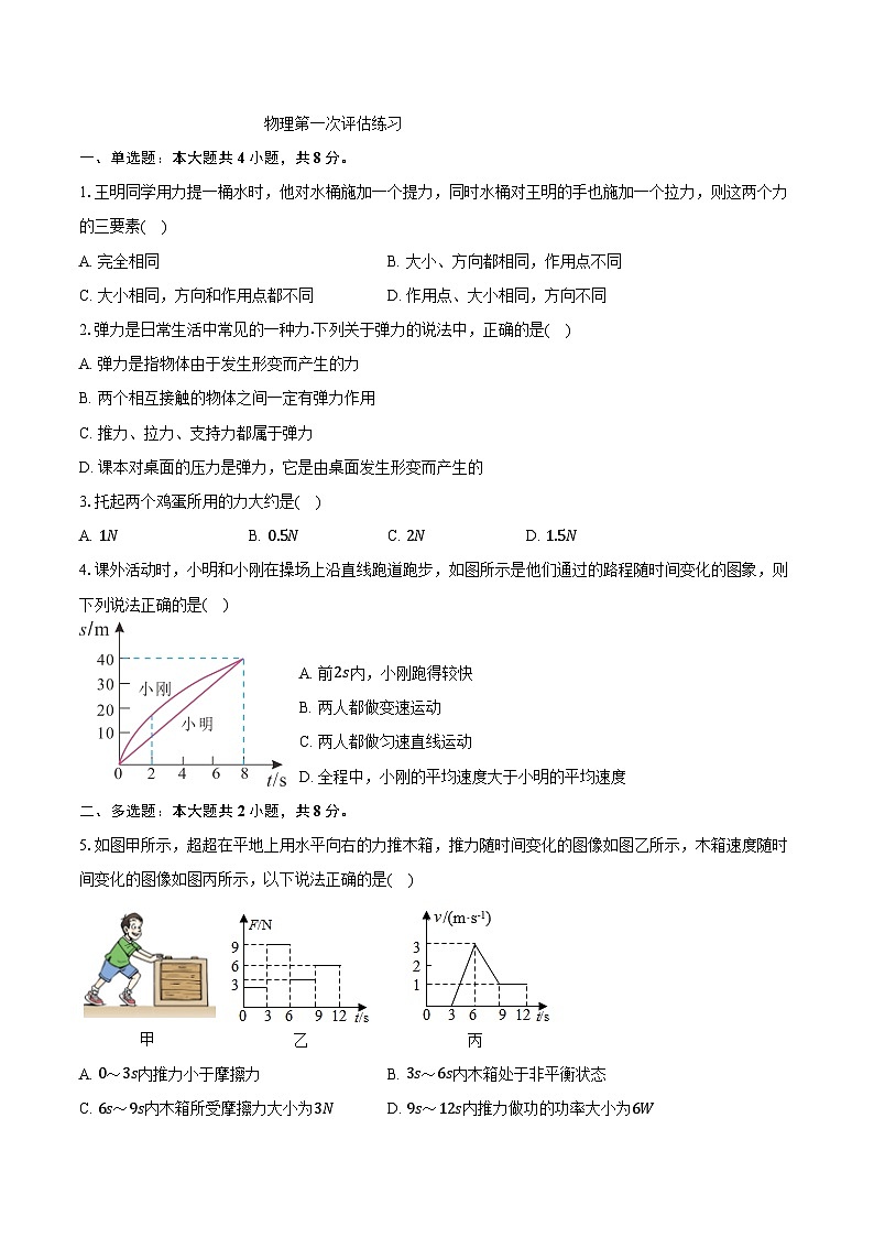 江西省南昌市东湖区南昌市第二中学2023-2024学年八年级下学期3月月考物理试题01