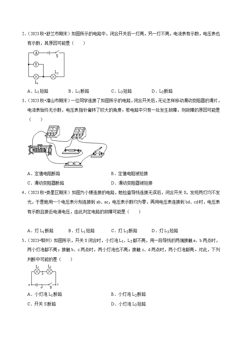 专题04  电路故障分析判断（原卷版）第3页