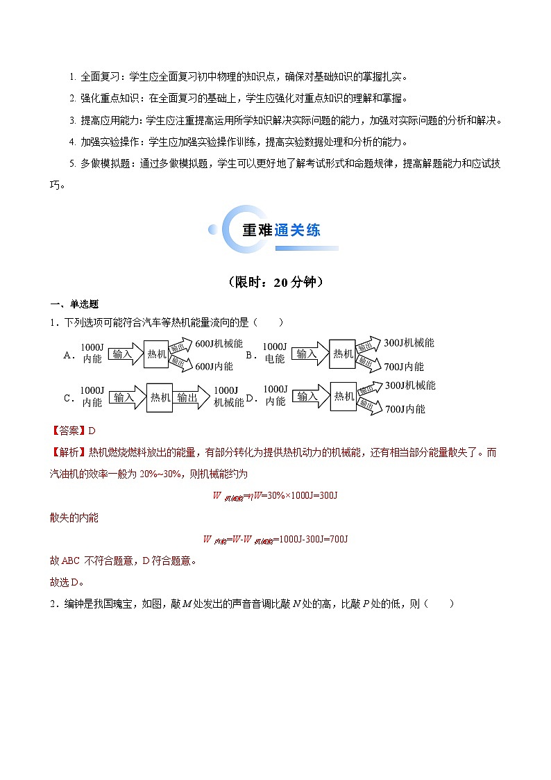 专题01 单项选择题-2024年中考物理【热点·重点·难点】专练（全国通用）02