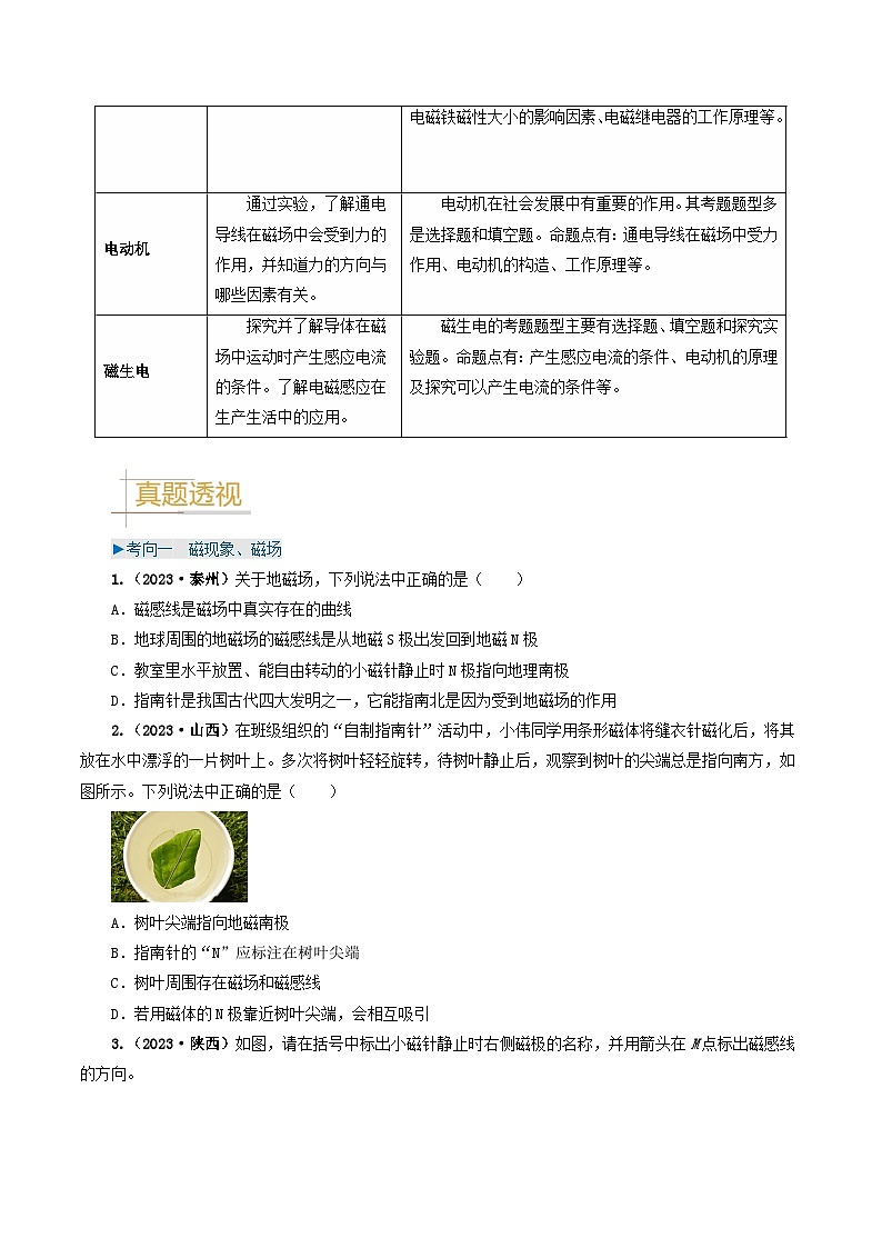 专题17 电与磁-备战2024年中考物理真题题源解密（全国通用）02