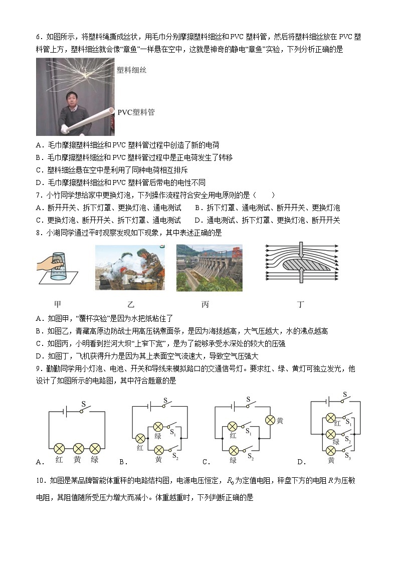 2024年湖南省长沙市青竹湖湘一外国语学校中考物理一模试卷第2页