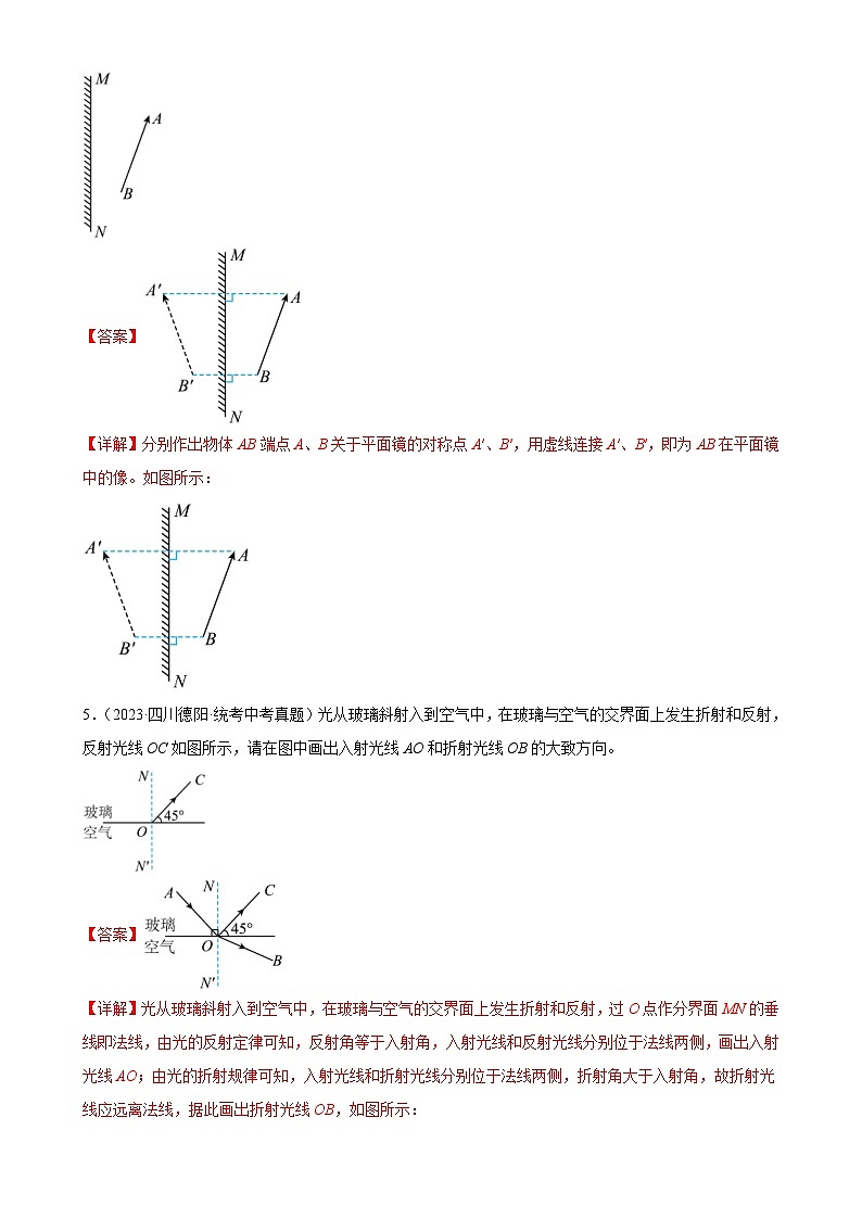 中考物理一轮复习光学作图专项训练（含解析）第3页