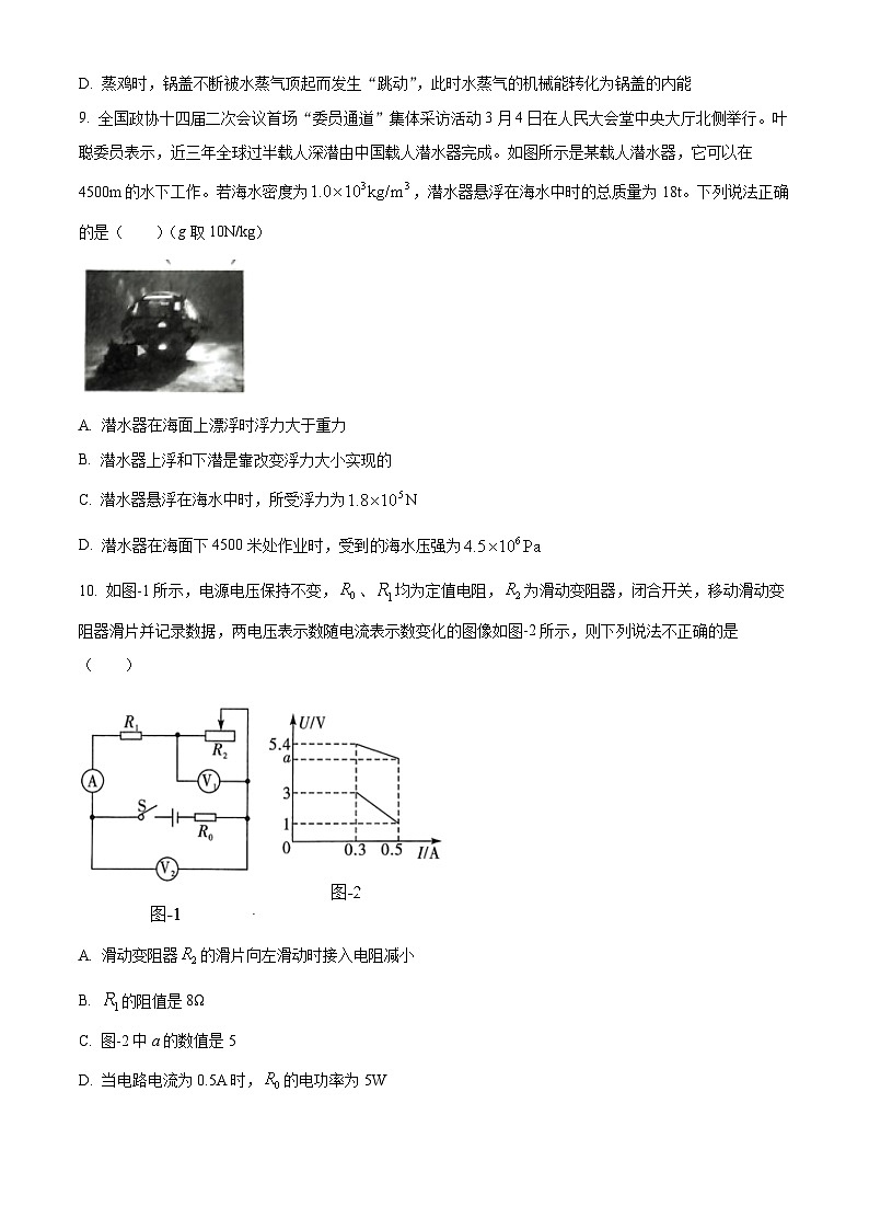2024年陕西省商洛市山阳县中考一模物理试题（原卷版+解析版）03